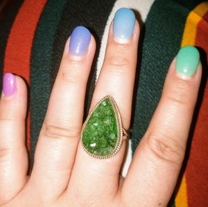 Green quartz ring